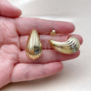 Stainless Steel Stud Earring, Teardrop Design, Polished, Golden Finish, 02.467.0016
