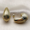 Stainless Steel Stud Earring, Teardrop Design, Polished, Golden Finish, 02.467.0016