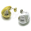 Stainless Steel Stud Earring, Teardrop Design, Polished, Golden Finish, 02.467.0016