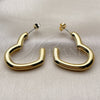 Stainless Steel Medium Hoop, Heart Design, Polished, Golden Finish, 02.467.0020.30