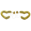 Stainless Steel Medium Hoop, Heart Design, Polished, Golden Finish, 02.467.0020.30