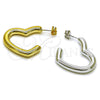 Stainless Steel Medium Hoop, Heart Design, Polished, Golden Finish, 02.467.0020.30