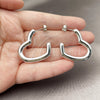 Rhodium Gold Filled Medium Hoop, Heart Design, Polished, Rhodium Finish, 02.467.0020.1.30