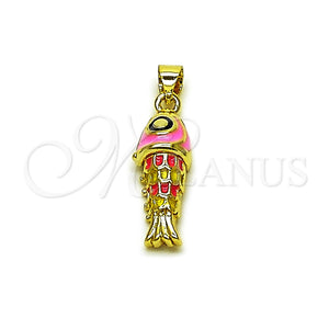 Gold Filled Pendant — Fancy Pendant Fish Design Pink Enamel 05. — main product view — SKU 165618 | Oro Laminado dije — elegante Pendant Fish diseño Pink Enamel 05. — SKU 165618
