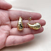 Stainless Steel Stud Earring, Teardrop Design, Polished, Golden Finish, 02.467.0023