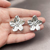 Rhodium Gold Filled Stud Earring, Flower Design, Polished, Rhodium Finish, 02.467.0001.1