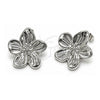 White Gold Filled Stud Earring, Flower Design, Polished, Rhodium Finish, 02.467.0001.1