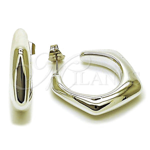 White Gold Filled Hoop Earrings — Medium Hoop Polished 02. — main product view — SKU 165625 | Oro Laminado Blanco aretes de aro — Medium Hoop pulido 02. — SKU 165625