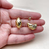 Stainless Steel Stud Earring, Teardrop Design, Polished, Golden Finish, 02.467.0026