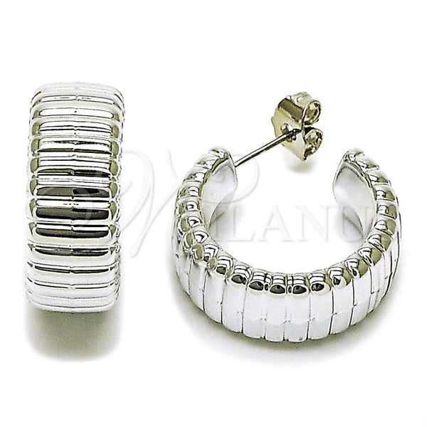 White Gold Filled Hoop Earrings — Small Hoop Polished 02. — main product view — SKU 165630 | Oro Laminado Blanco aretes de aro — aro pequeño pulido 02. — SKU 165630