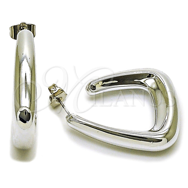 White Gold Filled Hoop Earrings — Medium Hoop Polished 02. — main product view — SKU 165631 | Oro Laminado Blanco aretes de aro — Medium Hoop pulido 02. — SKU 165631