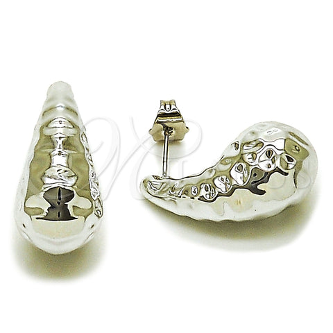 Rhodium Gold Filled Stud Earring, Teardrop Design, Polished, Rhodium Finish, 02.467.0023.1