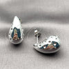 Rhodium Gold Filled Stud Earring, Teardrop Design, Polished, Rhodium Finish, 02.467.0009.1