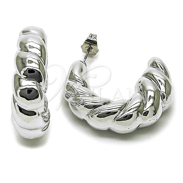 White Gold Filled Ring — Stud Earring Twist Design Polished 02. — main product view — SKU 165640 | Oro Laminado Blanco anillo — Stud Earring Twist diseño pulido 02. — SKU 165640