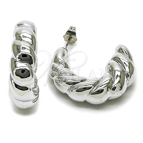 Rhodium Gold Filled Stud Earring, Twist Design, Polished, Rhodium Finish, 02.467.0012.1