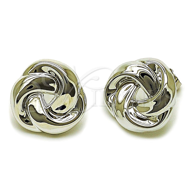White Gold Filled Ring — Stud Earring Love Knot Design Polished 02. — main product view — SKU 165641 | Oro Laminado Blanco anillo — Stud Earring Love Knot diseño pulido 02. — SKU 165641