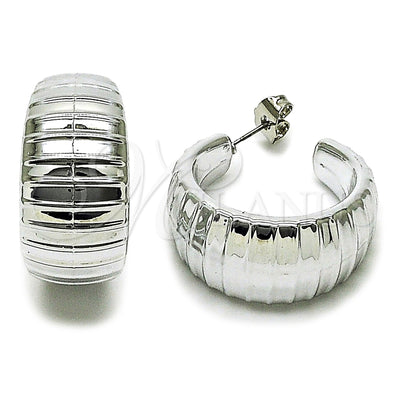 White Gold Filled Hoop Earrings — Medium Hoop Polished 02. for wholesale, main product view