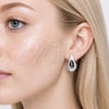 Rhodium Gold Filled Stud Earring, Teardrop Design, Polished, Rhodium Finish, 02.467.0008.1
