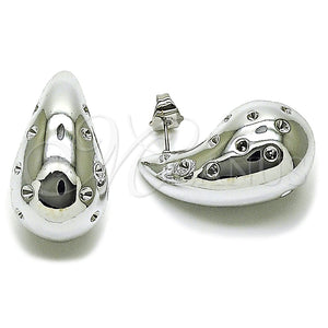 White Gold Filled Ring — Stud Earring Teardrop Design Polished 02. — main product view — SKU 165647 | Oro Laminado Blanco anillo — Stud Earring Teardrop diseño pulido 02. — SKU 165647