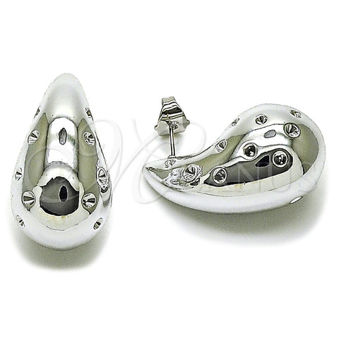 Rhodium Gold Filled Stud Earring, Teardrop Design, Polished, Rhodium Finish, 02.467.0008.1