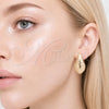Stainless Steel Stud Earring, Teardrop Design, Polished, Golden Finish, 02.467.0028