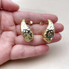 Stainless Steel Stud Earring, Teardrop Design, Polished, Golden Finish, 02.467.0028