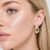Stainless Steel Stud Earring, Teardrop Design, Polished, Golden Finish, 02.455.0030.1