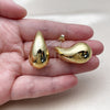 Stainless Steel Stud Earring, Teardrop Design, Polished, Golden Finish, 02.455.0030.1