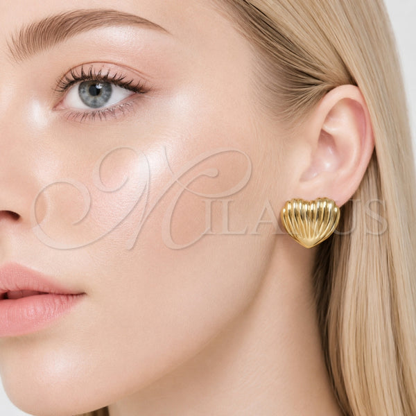 Stainless Steel Ring — Stud Earring Heart Design Polished 02. — alternate product view — SKU 165660 | Acero Inoxidable anillo — Stud Earring corazón diseño pulido 02. — SKU 165660