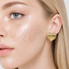 Stainless Steel Stud Earring, Heart Design, Polished, Golden Finish, 02.467.0032