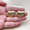 Stainless Steel Stud Earring, Heart Design, Polished, Golden Finish, 02.467.0032