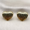 Stainless Steel Stud Earring, Heart Design, Polished, Golden Finish, 02.467.0032