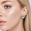 Rhodium Gold Filled Stud Earring, Heart Design, Polished, Rhodium Finish, 02.467.0032.1