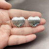 Rhodium Gold Filled Stud Earring, Heart Design, Polished, Rhodium Finish, 02.467.0032.1