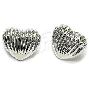 White Gold Filled Ring — Stud Earring Heart Design Polished 02. — main product view — SKU 165661 | Oro Laminado Blanco anillo — Stud Earring corazón diseño pulido 02. — SKU 165661