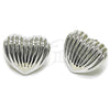 Rhodium Gold Filled Stud Earring, Heart Design, Polished, Rhodium Finish, 02.467.0032.1