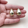Stainless Steel Stud Earring, Teardrop Design, Polished, Golden Finish, 02.467.0033