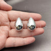 Rhodium Gold Filled Stud Earring, Teardrop Design, Polished, Rhodium Finish, 02.467.0033.1