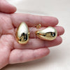 Stainless Steel Stud Earring, Teardrop Design, Polished, Golden Finish, 02.467.0034