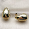 Stainless Steel Stud Earring, Teardrop Design, Polished, Golden Finish, 02.467.0034