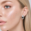 Rhodium Gold Filled Stud Earring, Teardrop Design, Polished, Rhodium Finish, 02.467.0034.1