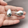 Rhodium Gold Filled Stud Earring, Teardrop Design, Polished, Rhodium Finish, 02.467.0034.1