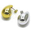 Rhodium Gold Filled Stud Earring, Teardrop Design, Polished, Rhodium Finish, 02.467.0034.1