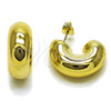 Stainless Steel Stud Earring, Polished, Golden Finish, 02.467.0035