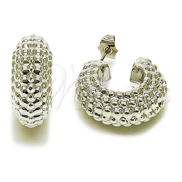 White Gold Filled Hoop Earrings — Small Hoop Polished 02. — main product view — SKU 165669 | Oro Laminado Blanco aretes de aro — aro pequeño pulido 02. — SKU 165669