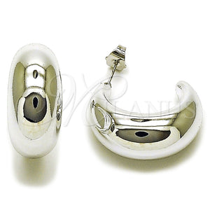 White Gold Filled Hoop Earrings — Medium Hoop Polished 02. — main product view — SKU 165671 | Oro Laminado Blanco aretes de aro — Medium Hoop pulido 02. — SKU 165671