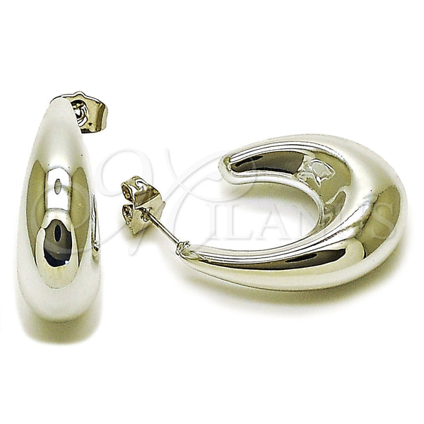 White Gold Filled Hoop Earrings — Small Hoop Polished 02. — main product view — SKU 165673 | Oro Laminado Blanco aretes de aro — aro pequeño pulido 02. — SKU 165673