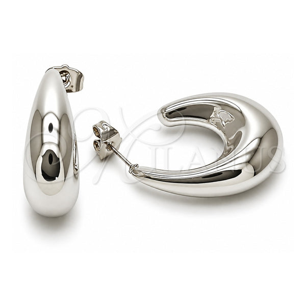 White Gold Filled Small Hoop, Polished, Rhodium Finish, 02.467.0038.1.25