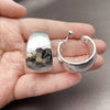 Rhodium Gold Filled Medium Hoop, Disco Design, Polished, Rhodium Finish, 02.455.0008.30