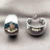 Rhodium Gold Filled Medium Hoop, Disco Design, Polished, Rhodium Finish, 02.455.0008.30